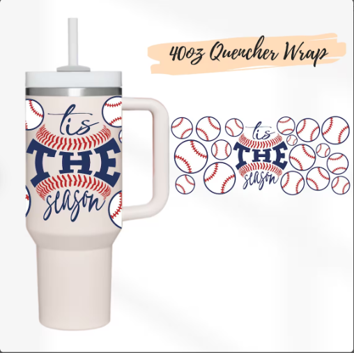 BASEBALL SEASON UV DTF CUP WRAP 40oz