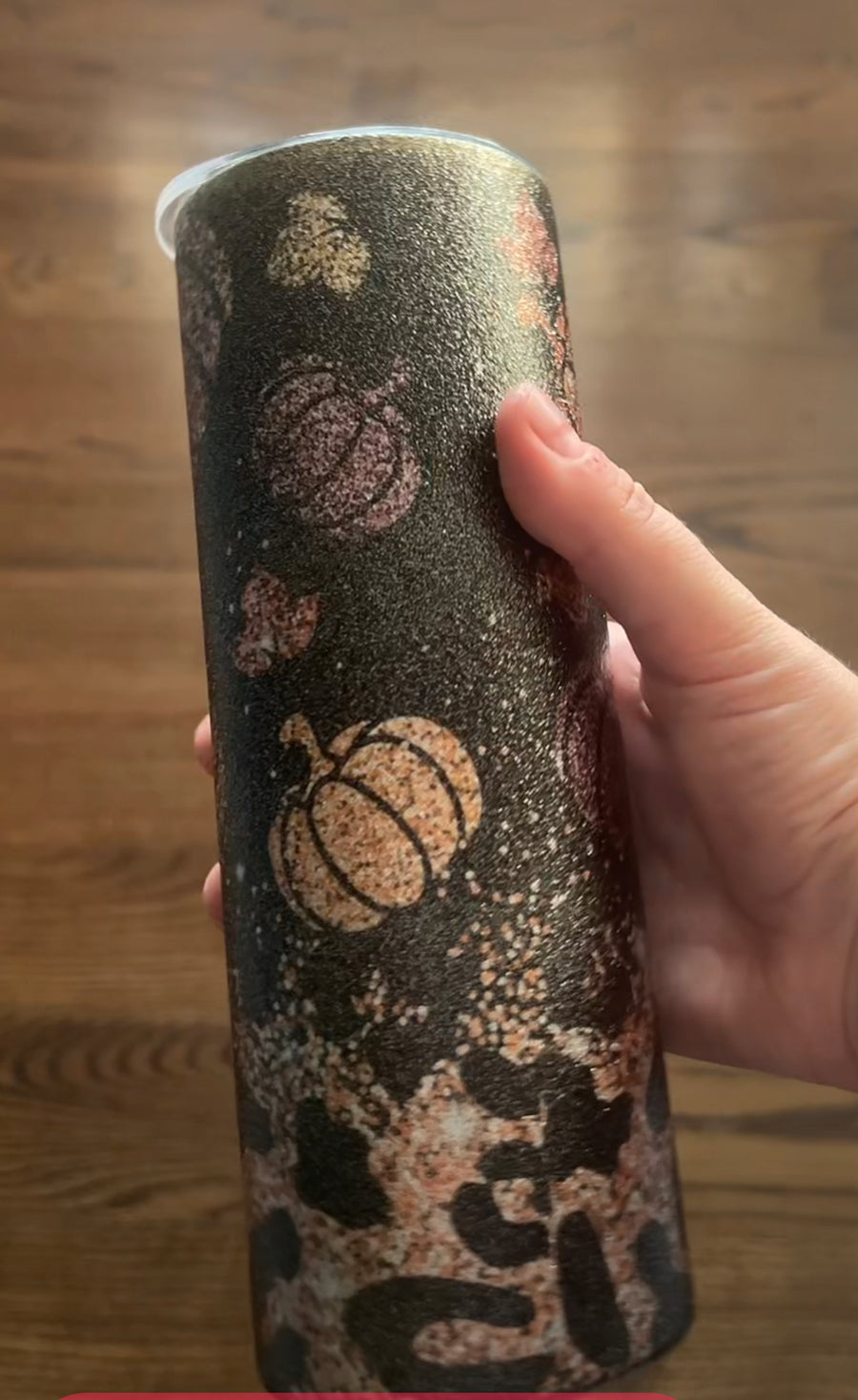 Pastel Floral Glitter Tumbler