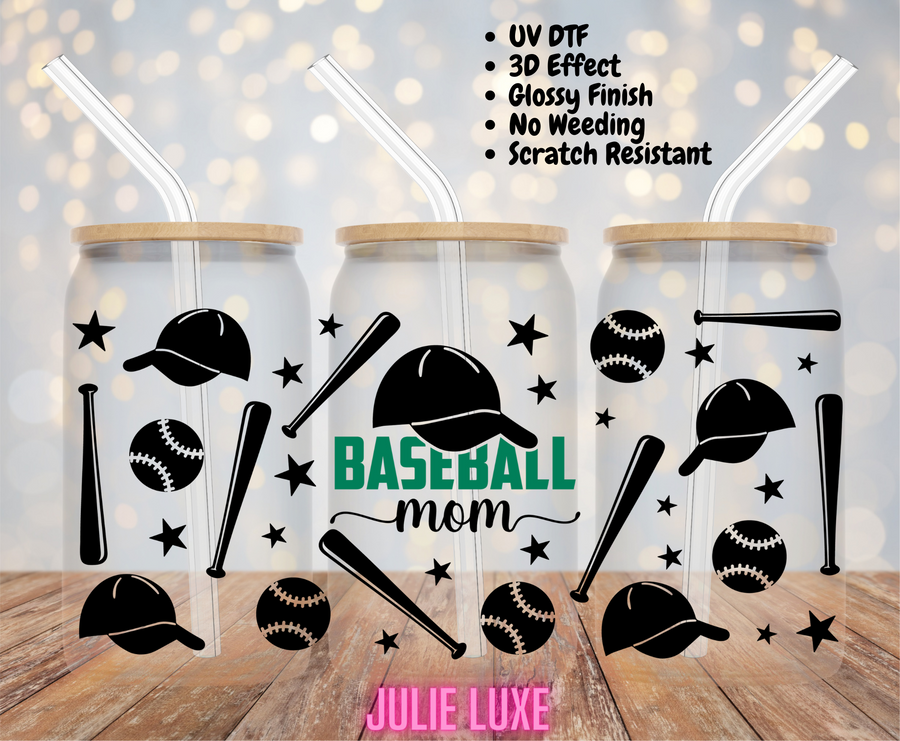 BASEBALL MOM - UV DTF CUP WRAP