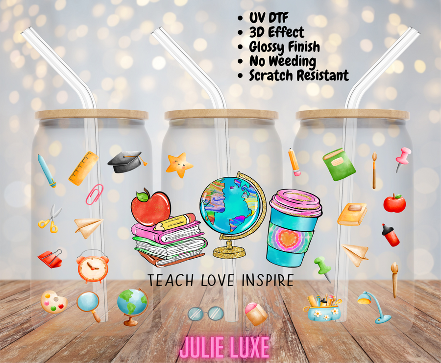 TEACH LOVE INSPIRE - UV DTF CUP WRAP