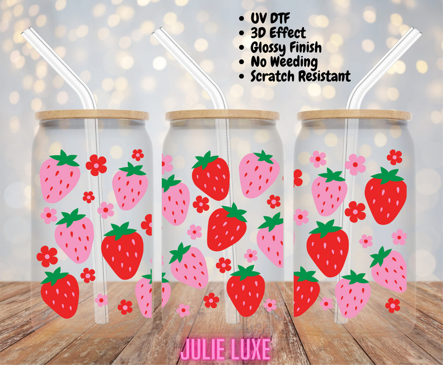 STRAWBERRIES - UV DTF CUP WRAP