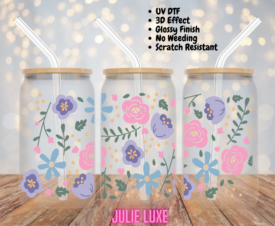 PASTEL FLORAL - UV DTF CUP WRAP