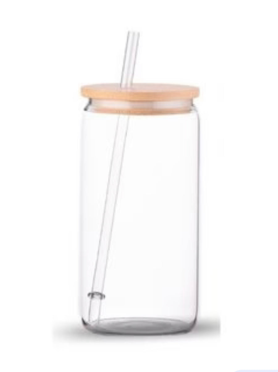 Glass Can Snowglobe Tumbler