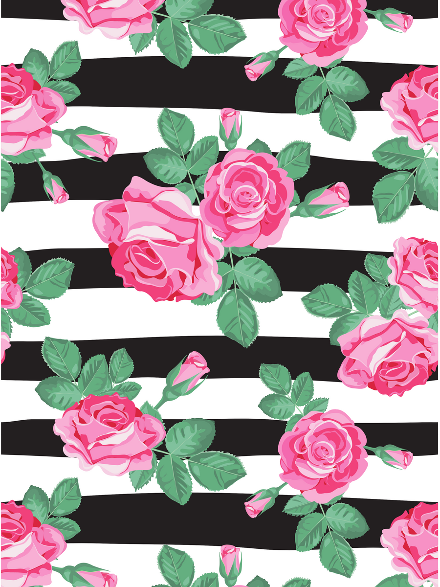 Pink Roses Notebook Cover Front & Back - Digital Download