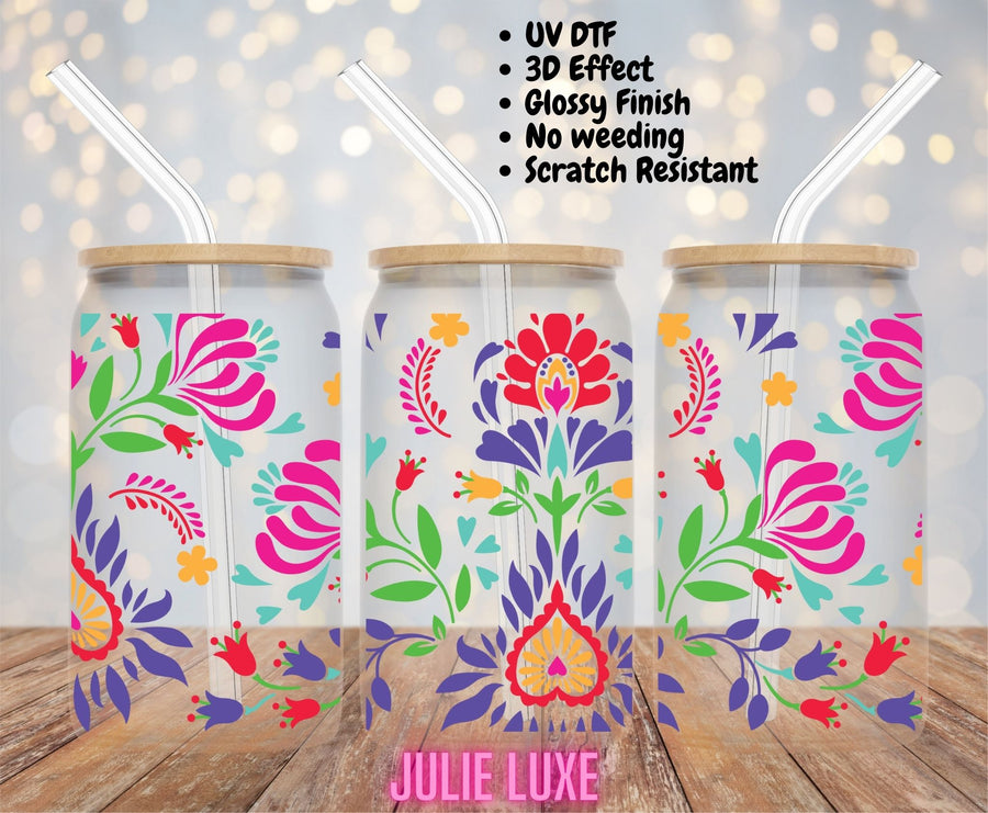 Floral Pattern - UV DTF Cup Wrap