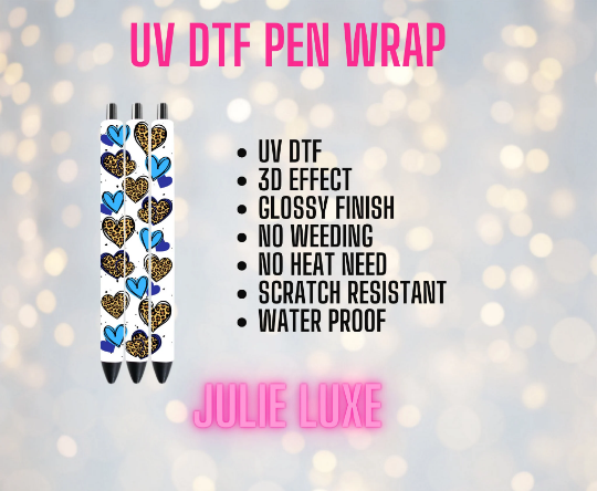 UV DTF Cheetah Pen Wrap | Ready to Apply | No Heat Needed | Permanent Adhesive | Waterproof