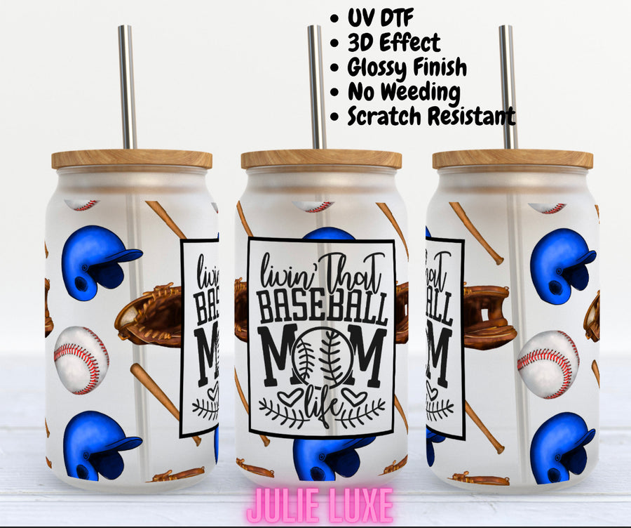 Baseball Mom UV DTF Cup Wrap